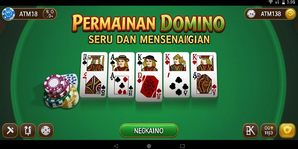 Tampilan gameplay seru dalam permainan Domino ATM138.