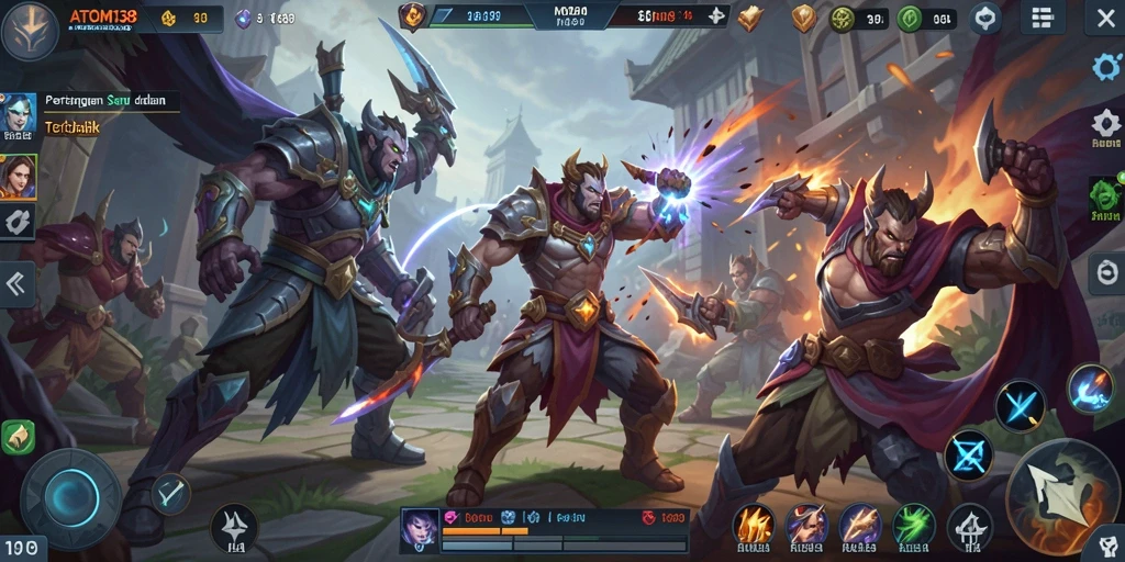Gameplay seru dari ATOM138 dalam mode MOBA.