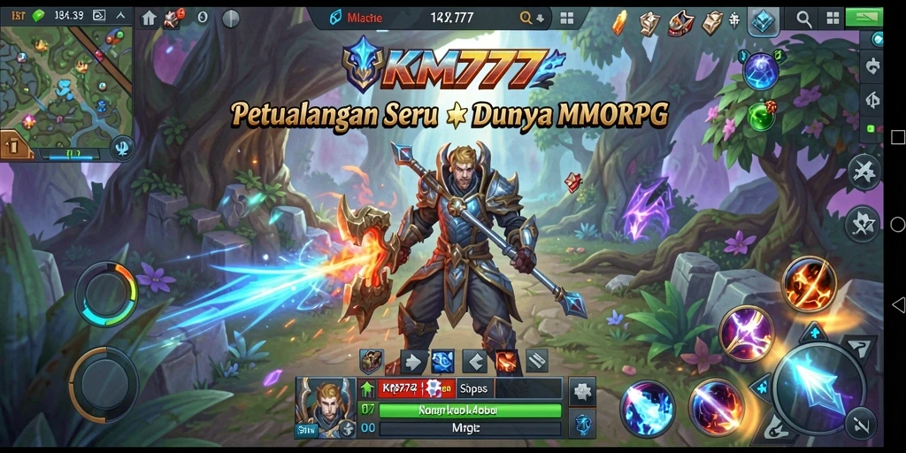 Screenshot menampilkan aksi seru dalam permainan MMORPG KM777.