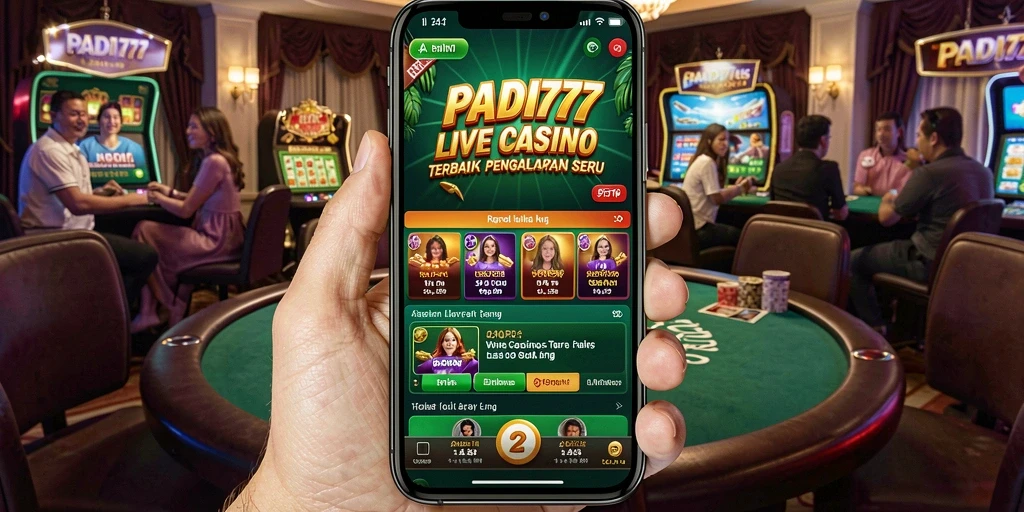 Tampilan gameplay PADI777 dengan dealer langsung dan suasana kasino yang nyata.