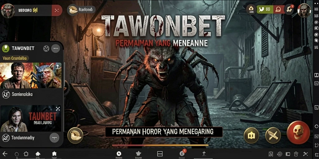 Screenshot menunjukkan ketegangan gameplay horor TAWONBET.