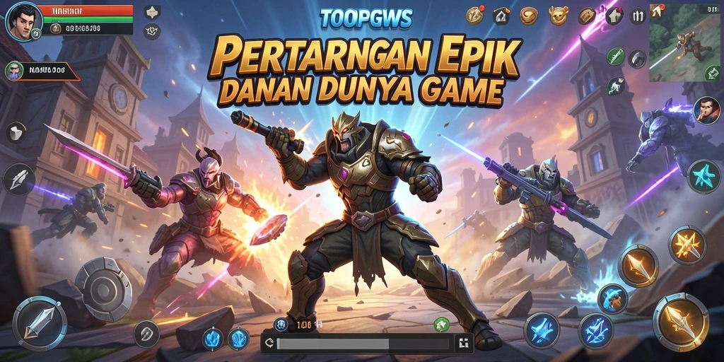 Gameplay TOOPGWS yang mendebarkan dan penuh aksi pertarungan.