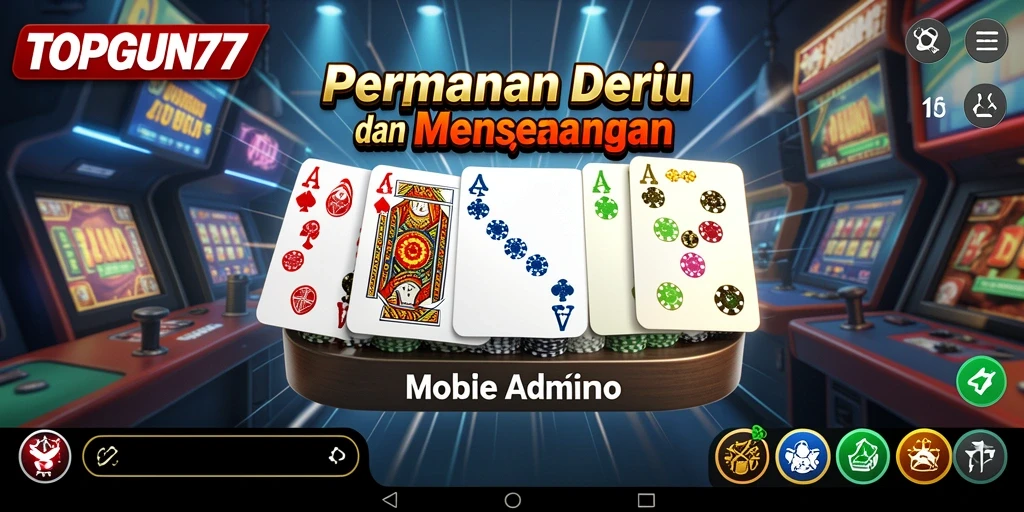 Screenshot gameplay TOPGUN77 menunjukkan aksi domino yang mendebarkan.
